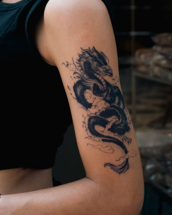 Asian Dragon with Clouds