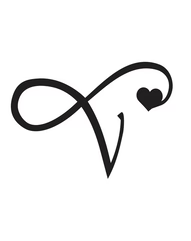 Signature Heart Initial Tattoo