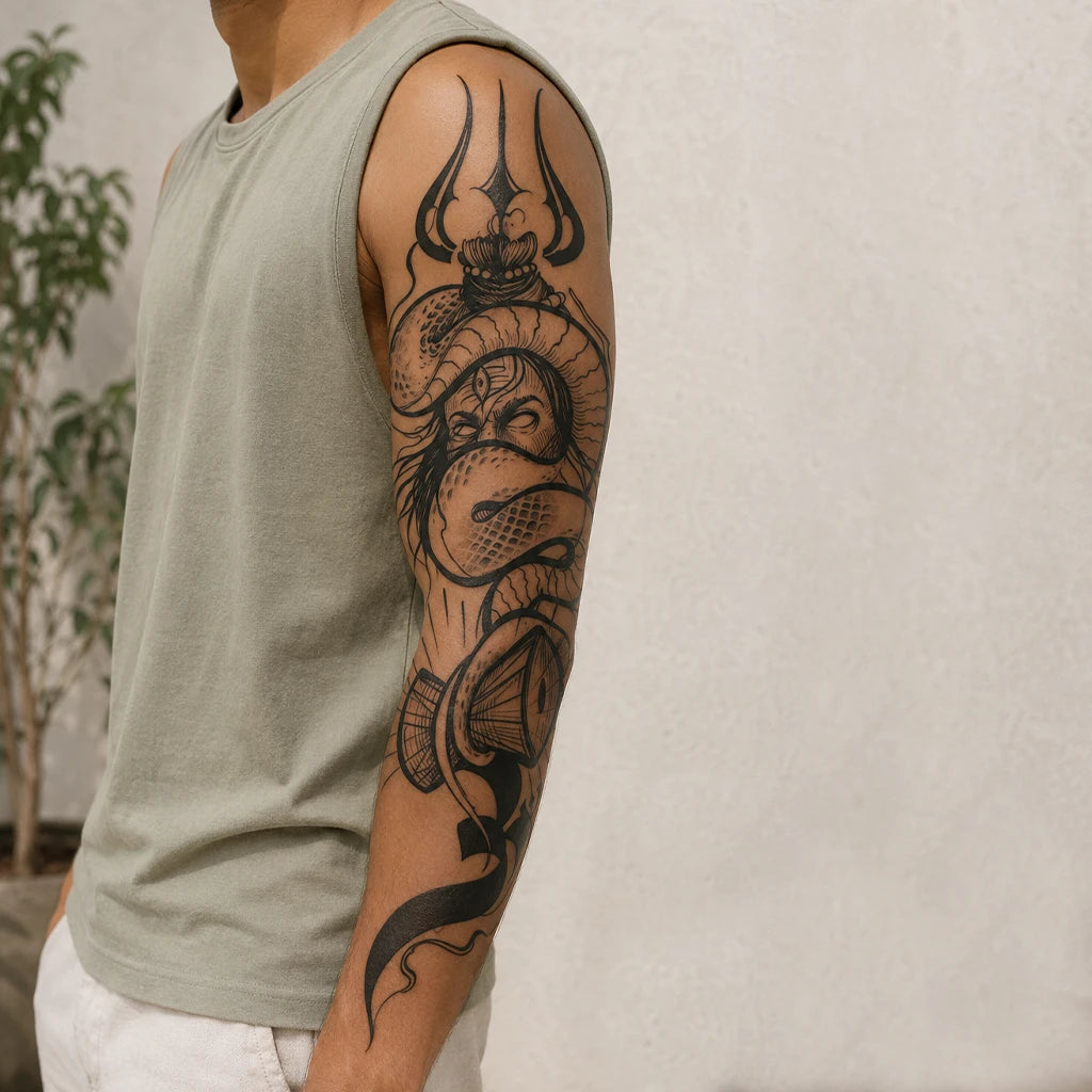 Vasuki Veil Sleeve Tattoo