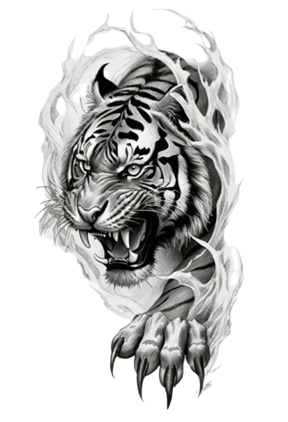 Blazing Tiger Tattoo
