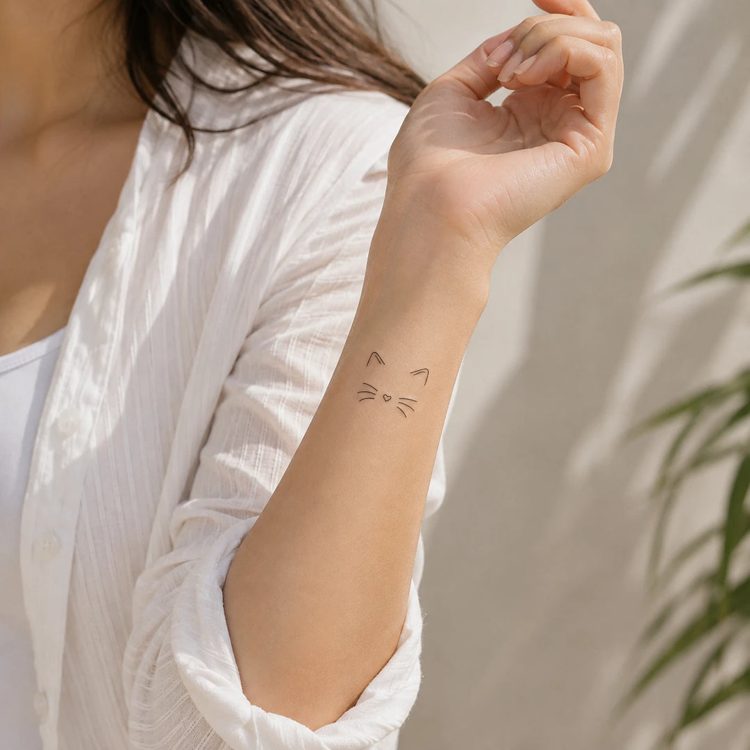 Whiskers Tattoo On Forearm