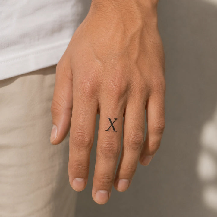 X Letter Tattoo On hand