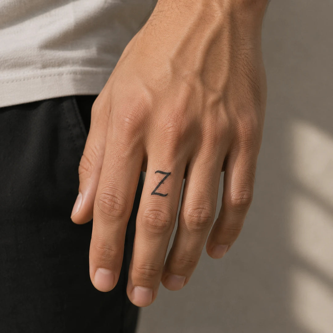 Z Letter Tattoo On Hand