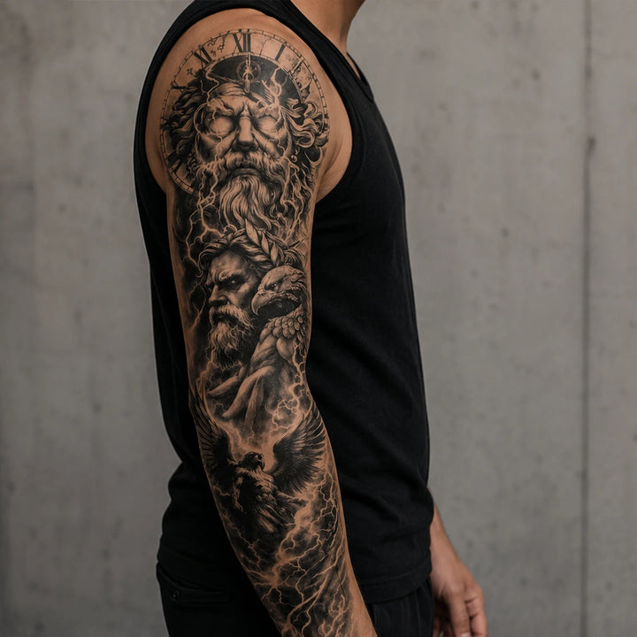 Zeus Sleeve Tattoo