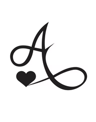 Signature Heart Initial Tattoo