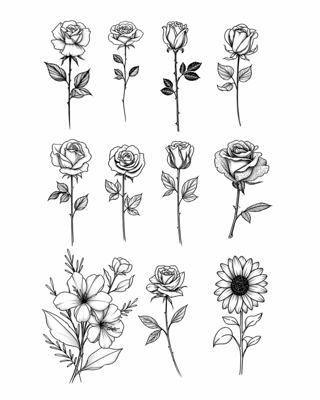 Assortment of Flowers - inkbolt