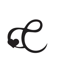 Signature Heart Initial Tattoo