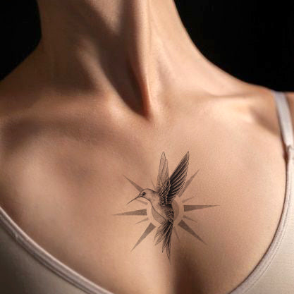 Compass with Hummingbird