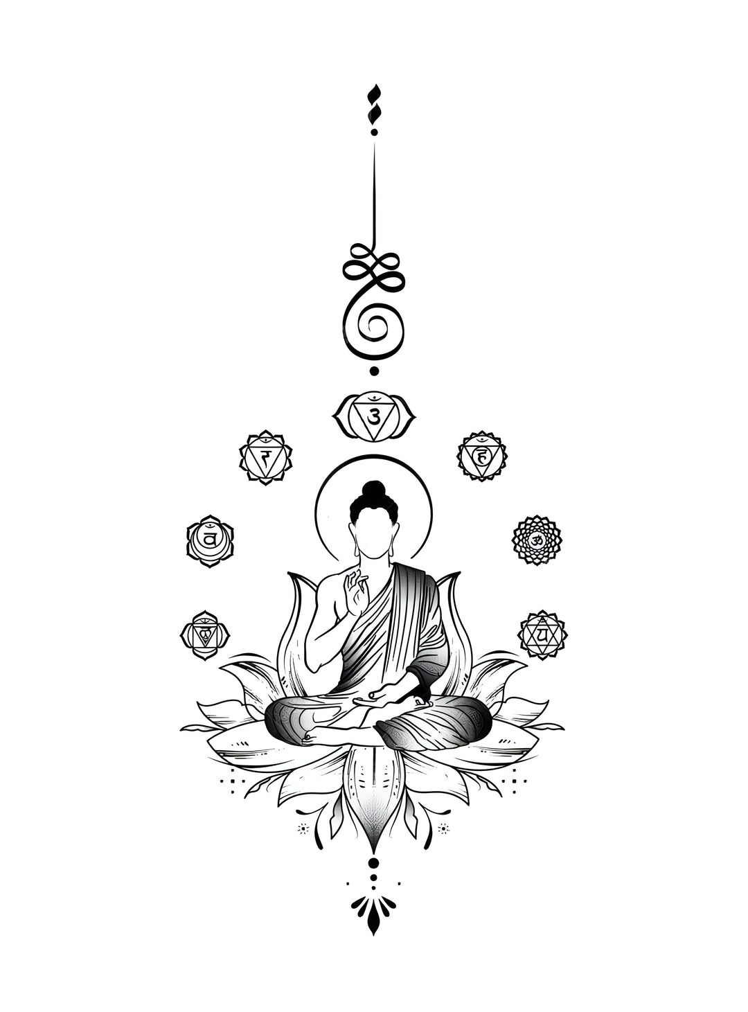 Buddha Chakra Tattoo