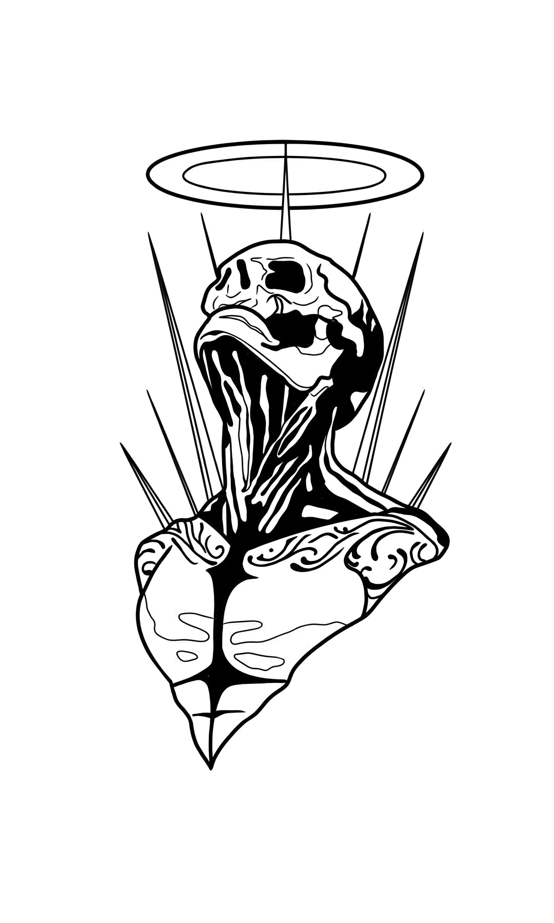 Skull with Halo Tattoo