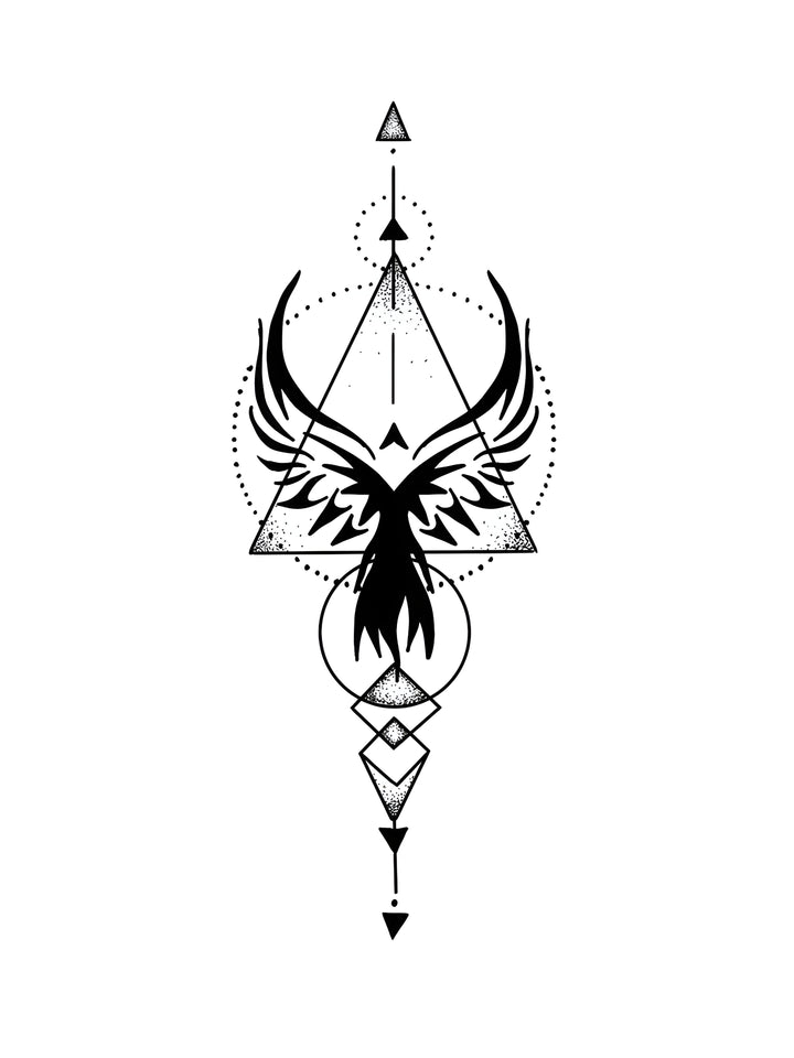 Geometric Phoenix Tattoo