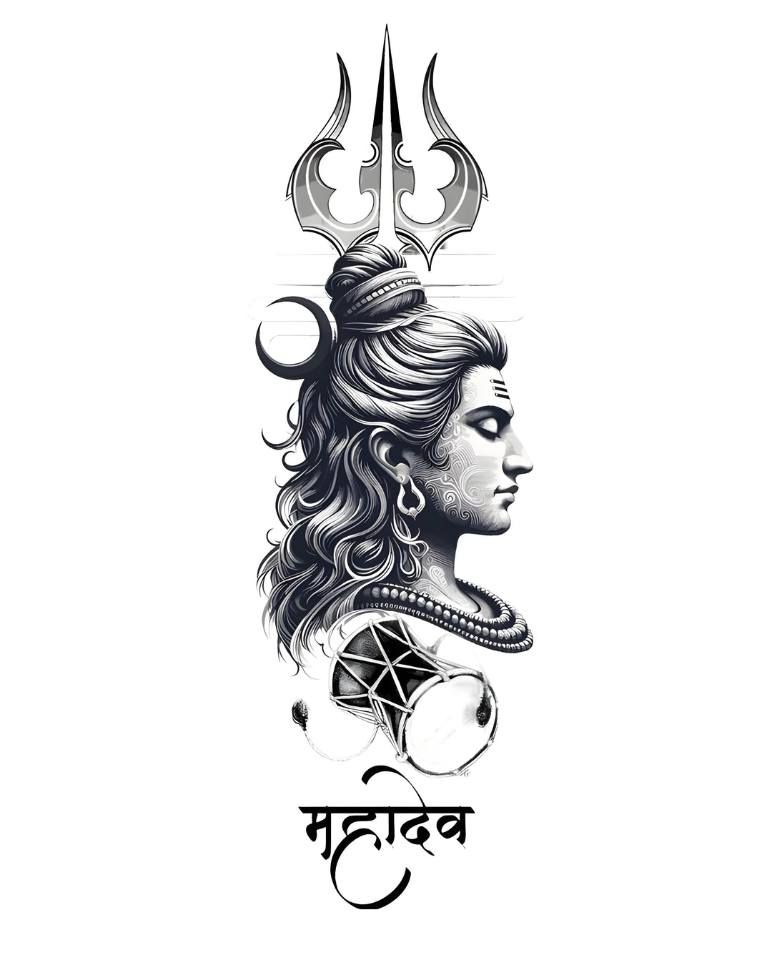 Mahadev Portrait Tattoo