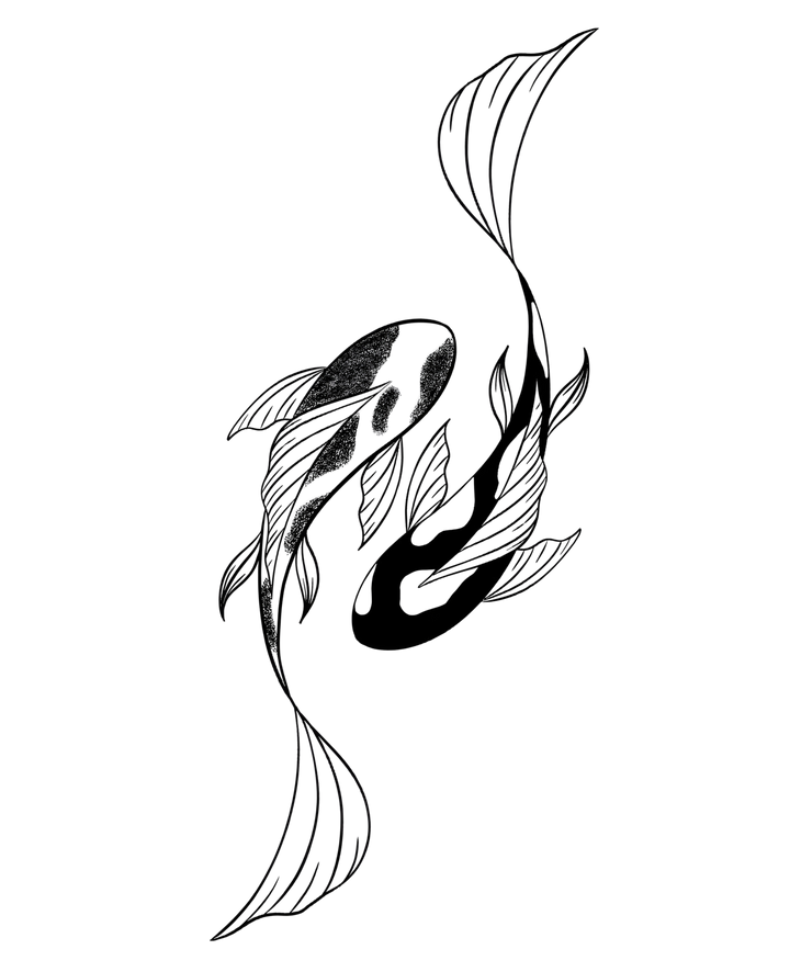 Yin Yang Koi Fish Tattoo