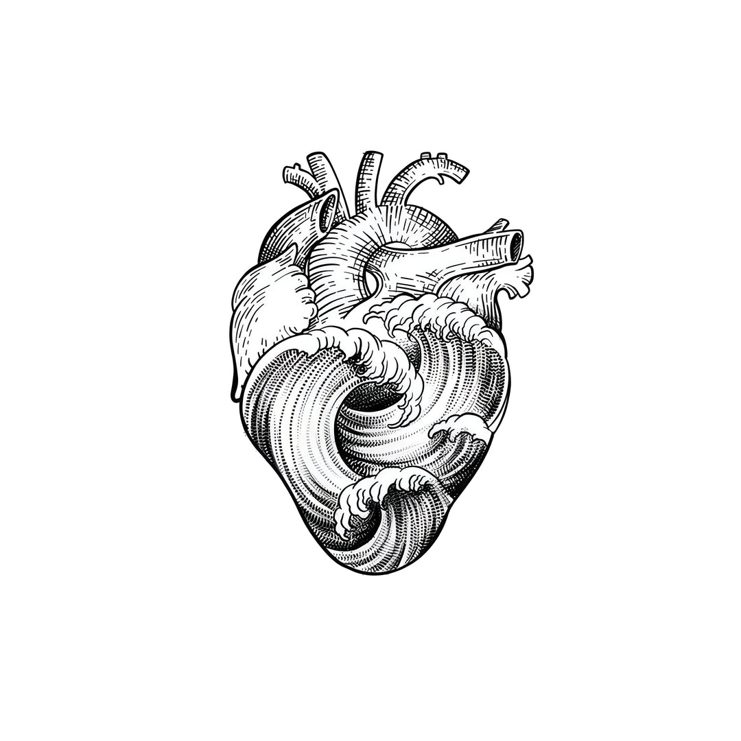 Heart Waves Tattoo