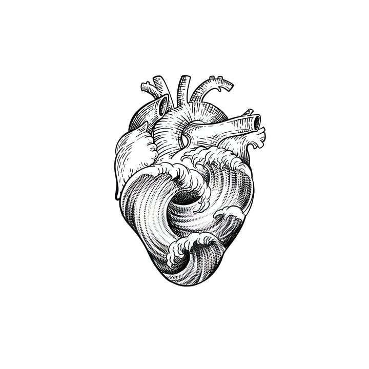 Heart Waves Tattoo
