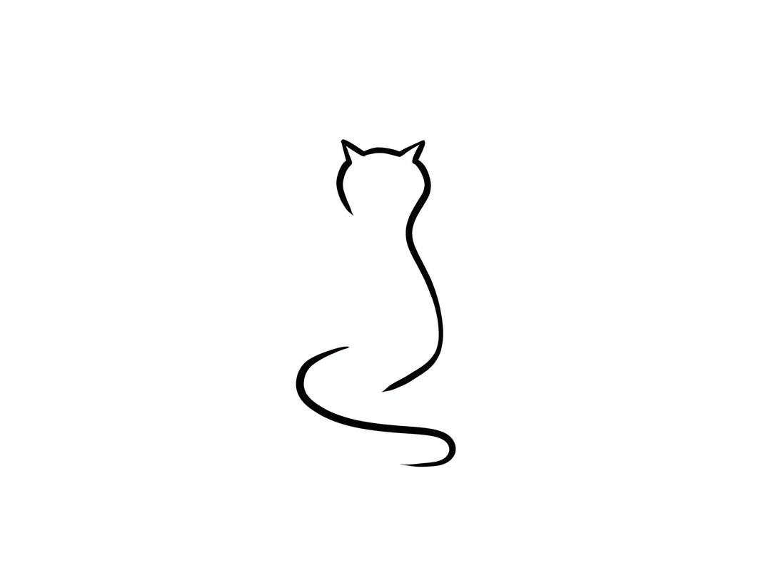 Curled Cat Silhouette Tattoo