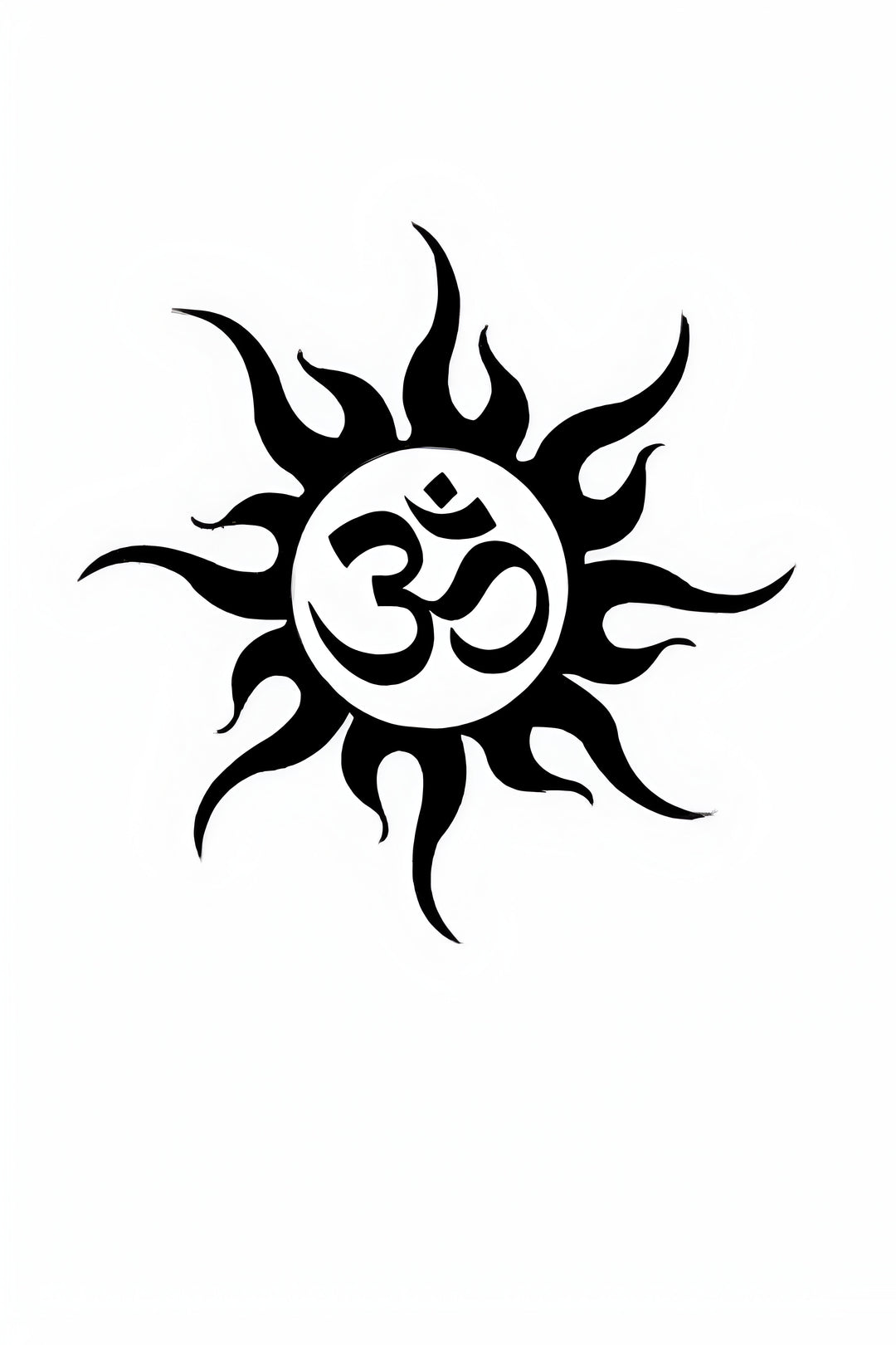 Om with Sun Tattoo