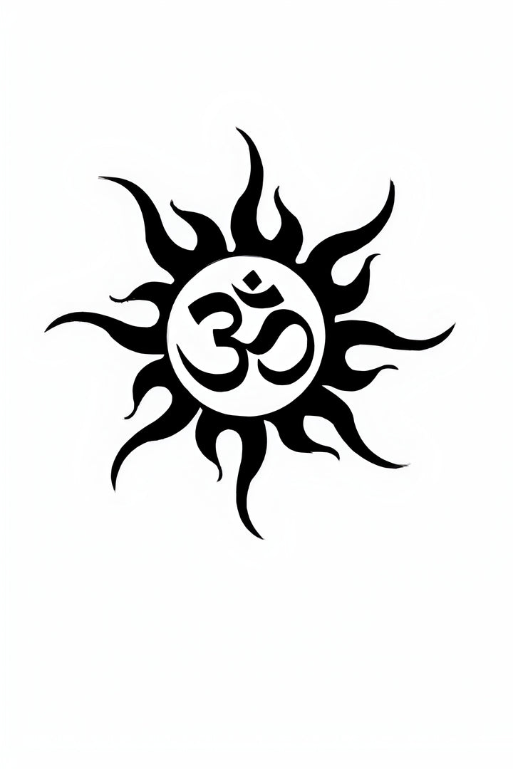 Om with Sun Tattoo