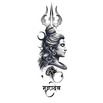 Mahadev Portrait Tattoo