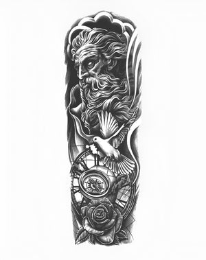 Greek God Poseidon Sleeve