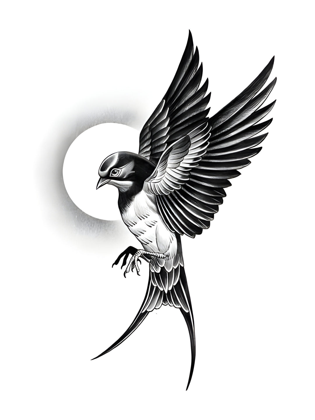 Lunar Swallow Tattoo