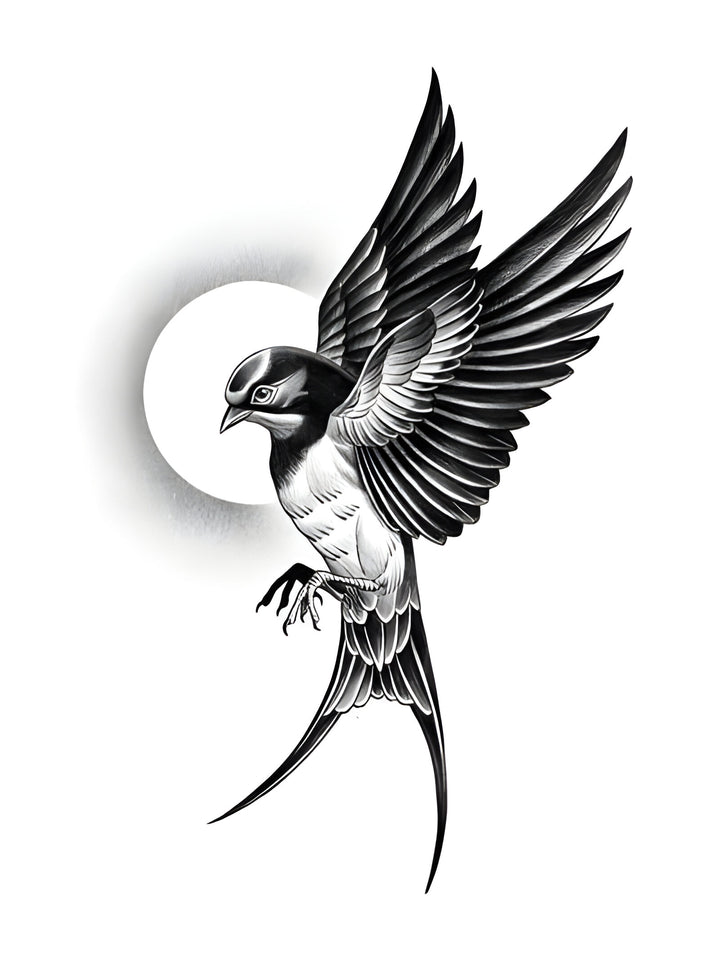 Lunar Swallow Tattoo