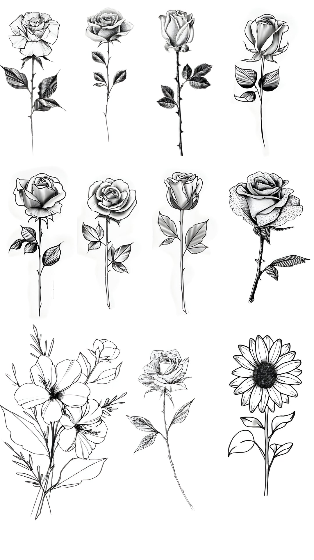 Assortment of Flowers Tattoo