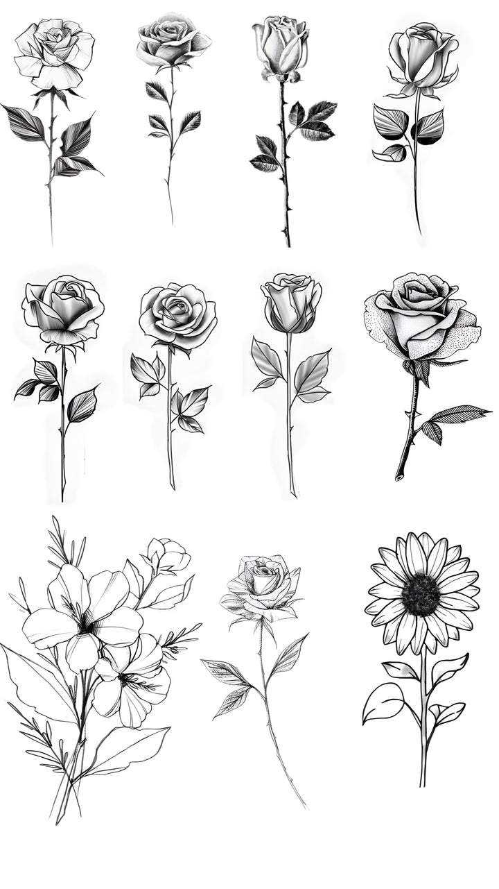 Assortment of Flowers Tattoo