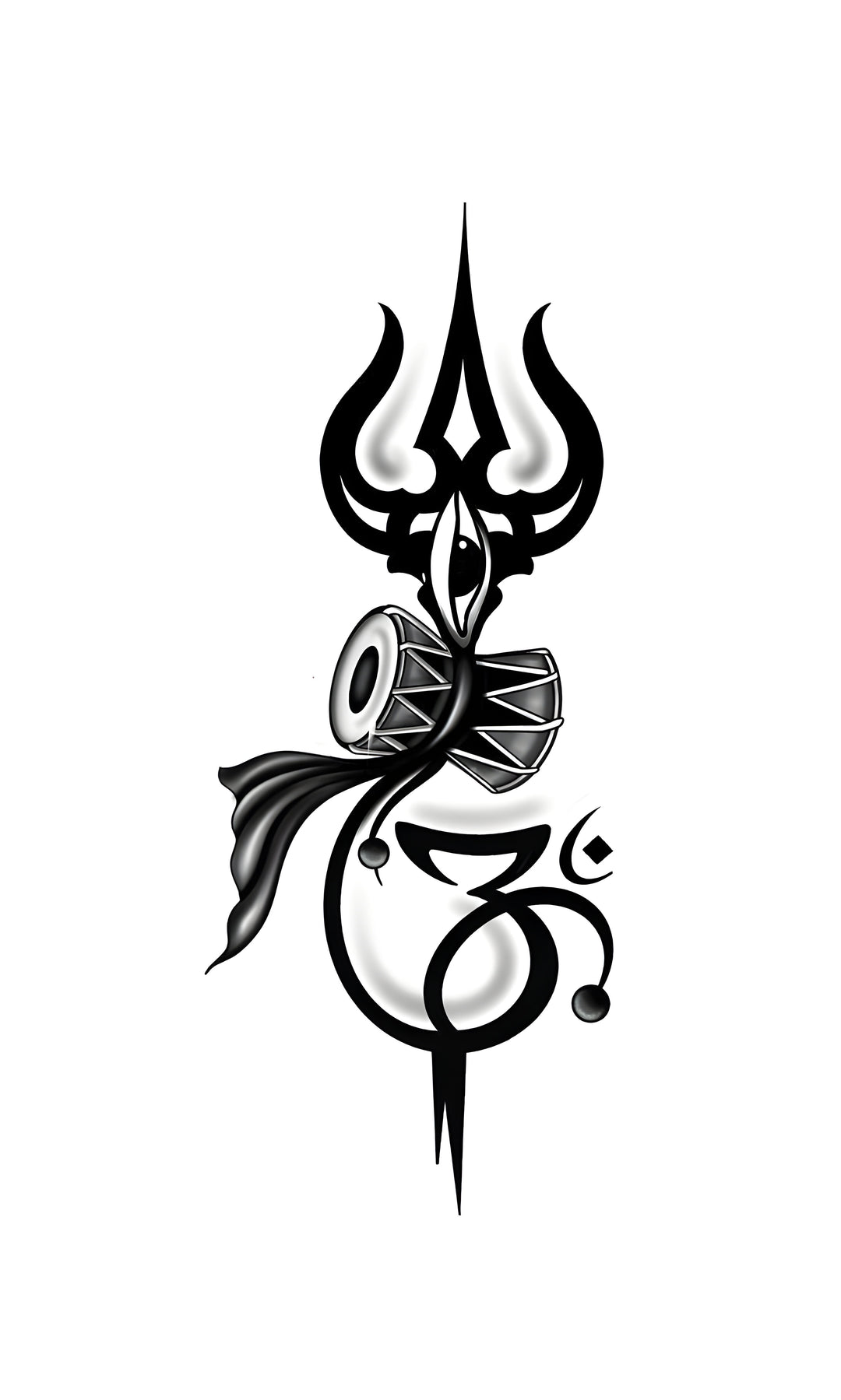 Lord Shiva's Damru Trishul Tattoo