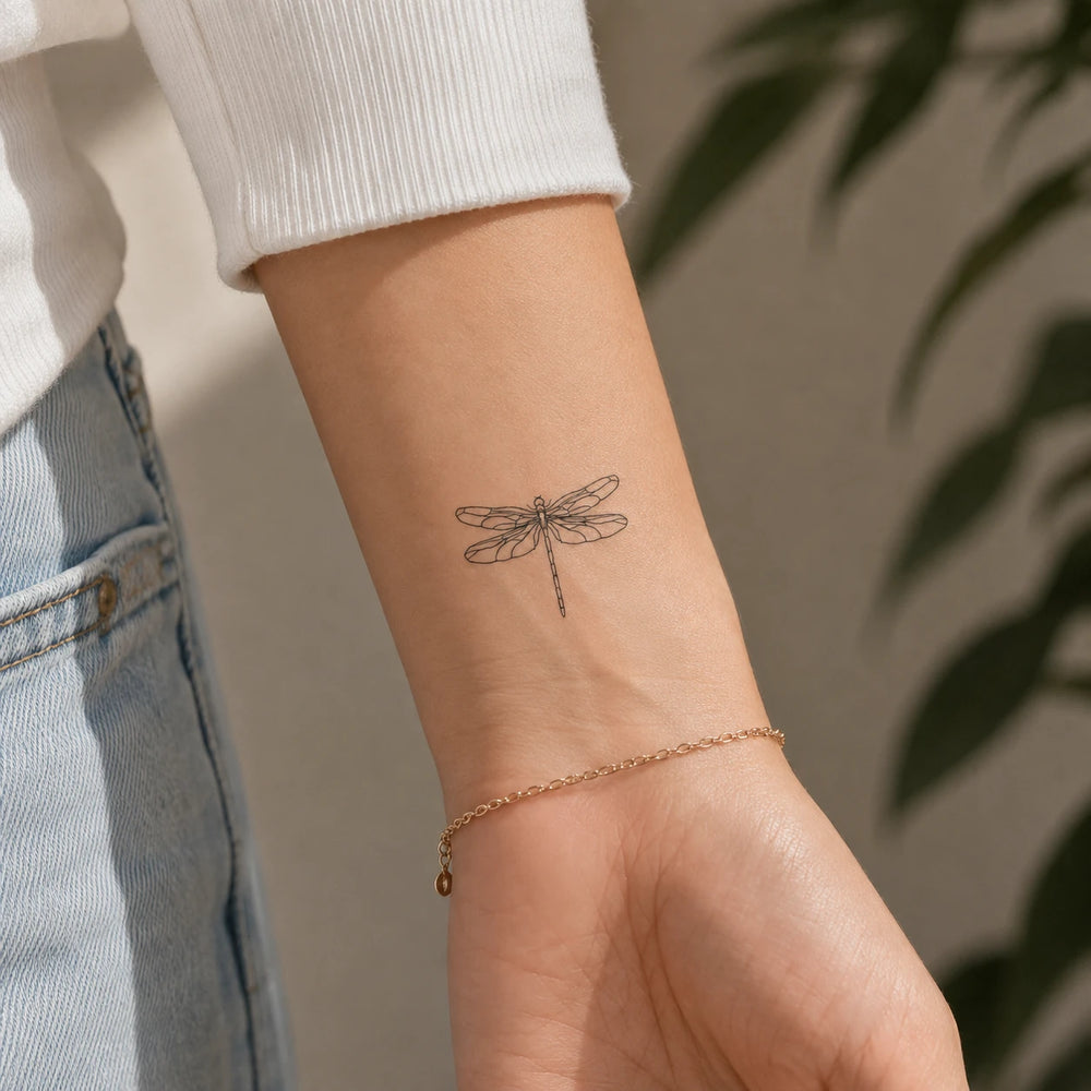 dragonfly tattoo on women hand