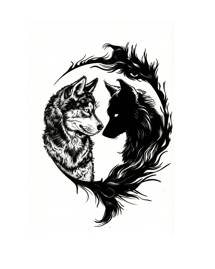 Dual Wolf Instinct - inkbolt