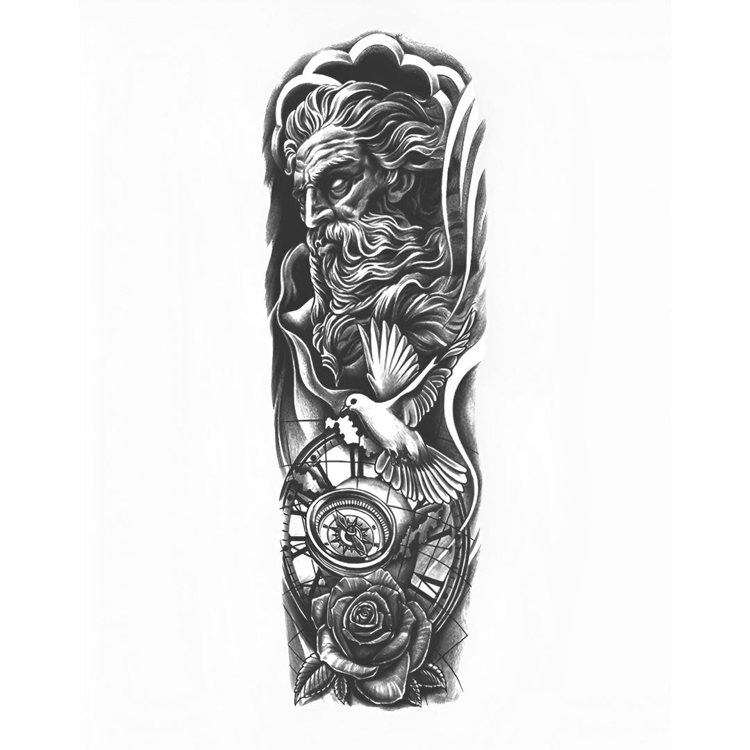 Greek God Poseidon Sleeve - inkbolt