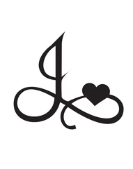 Signature Heart Initial Tattoo