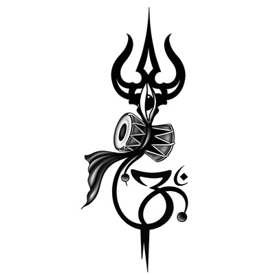 Lord Shiva's Damru Trishul - inkbolt