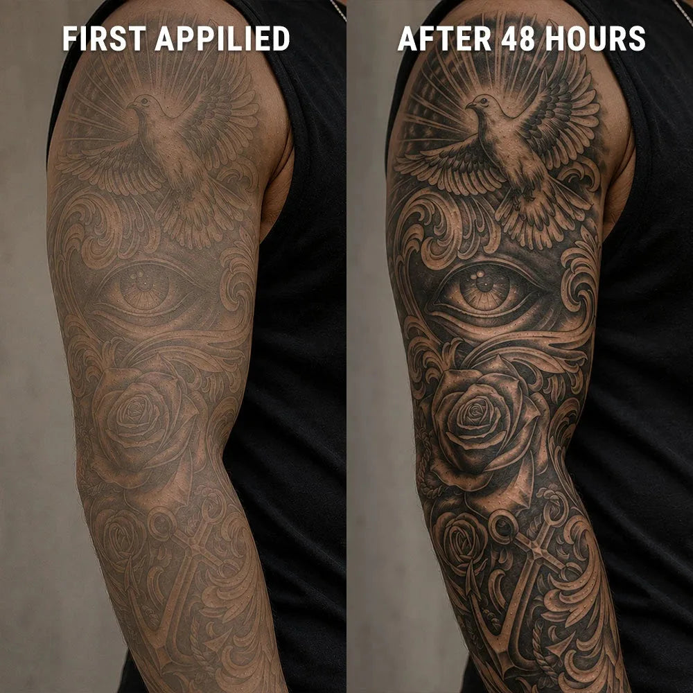 Dove-Roses-Sleeve-after-before