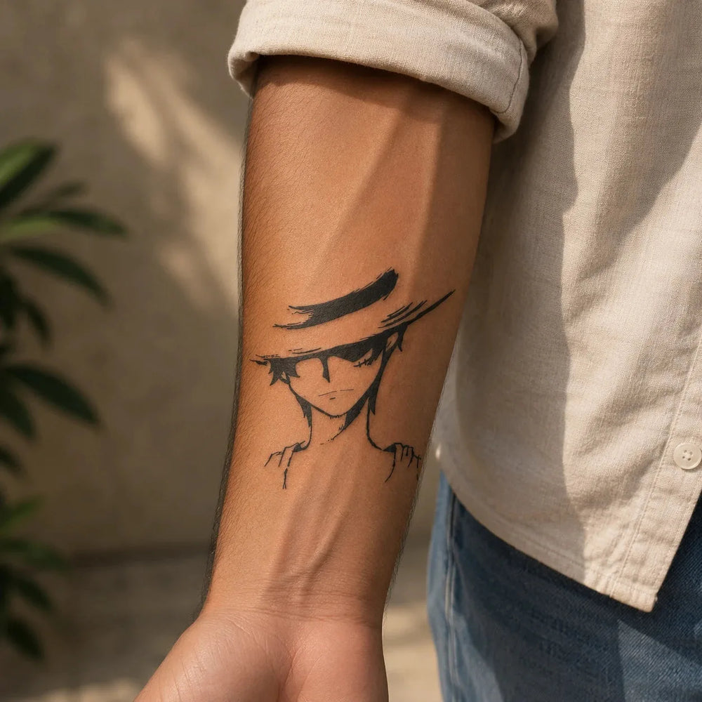 Monkey D. Luffy tattoo on hand