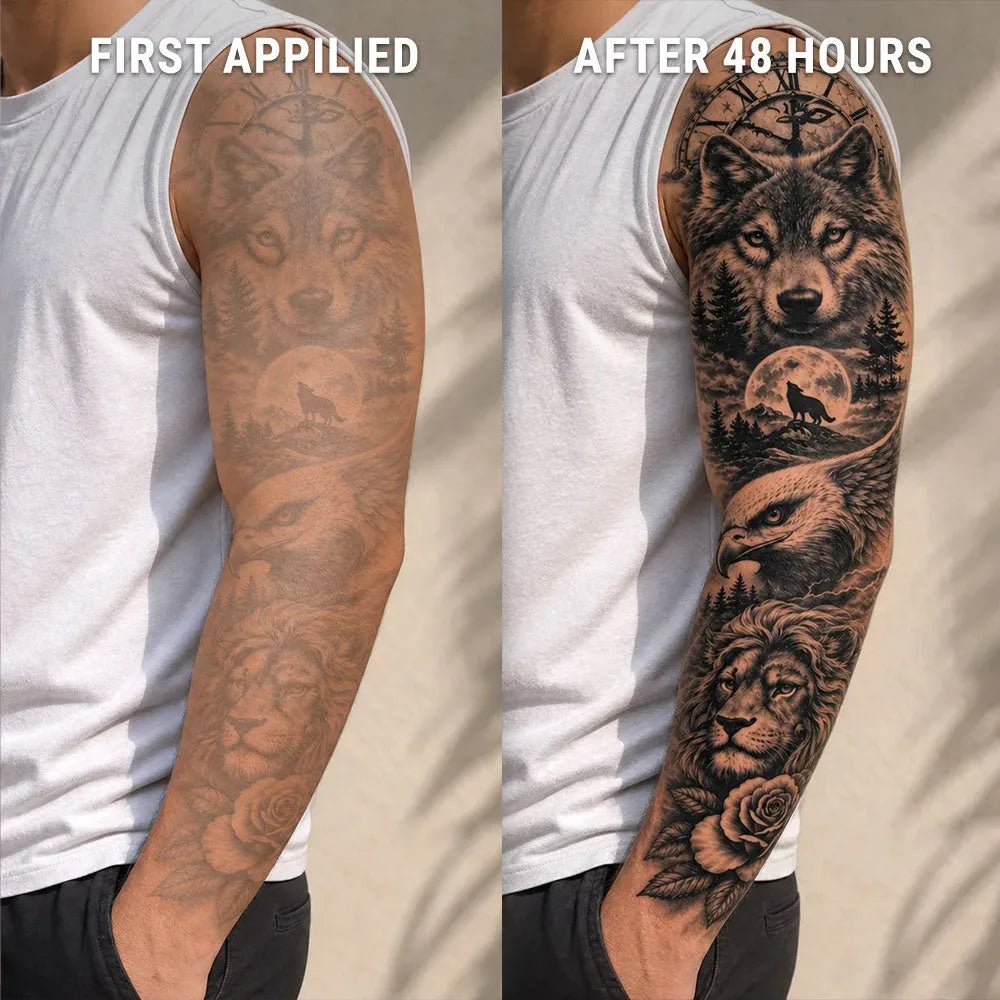 Wolf-Eagle-sleeve-after-before