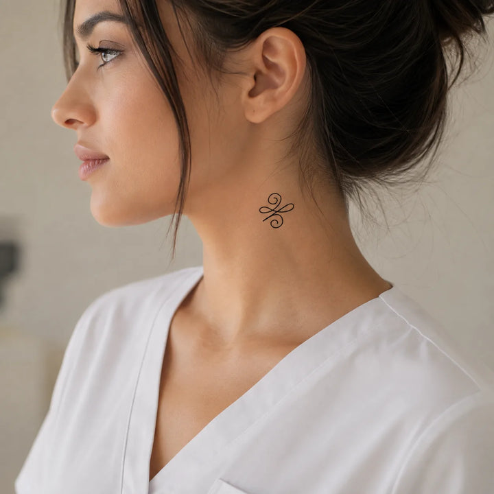 Strengthicon Tattoo On Neck