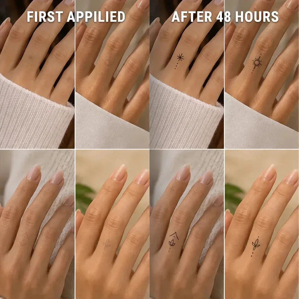 Celestial Finger Tattoos Before After