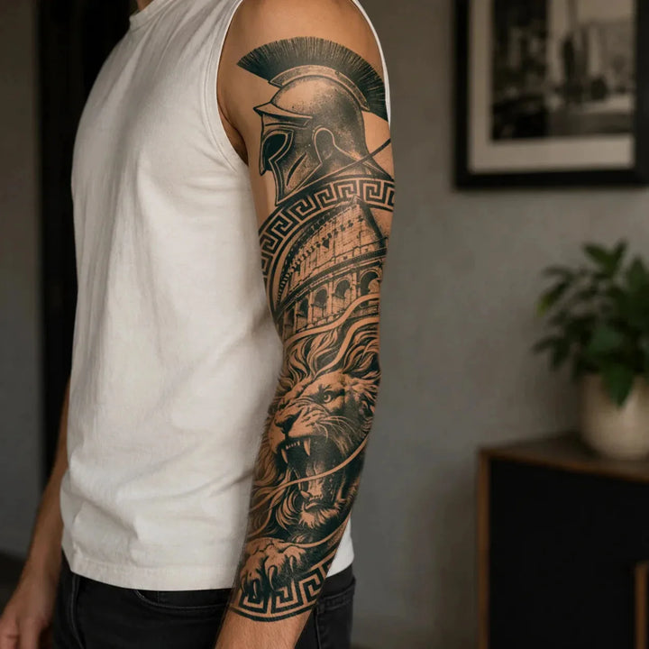 The Gladiator Sleeve Tattoo on Arm