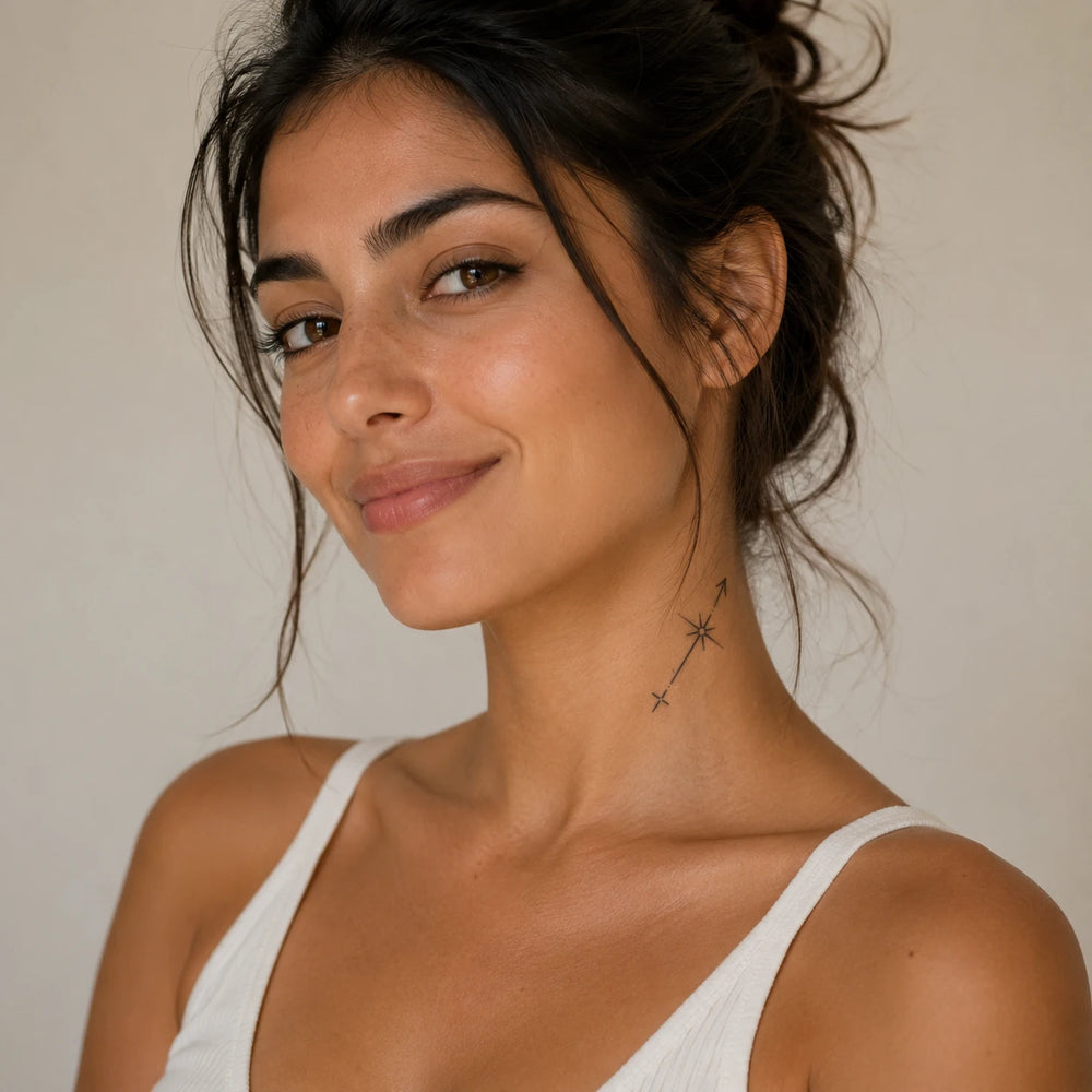 sagittarius Tattoo on neck
