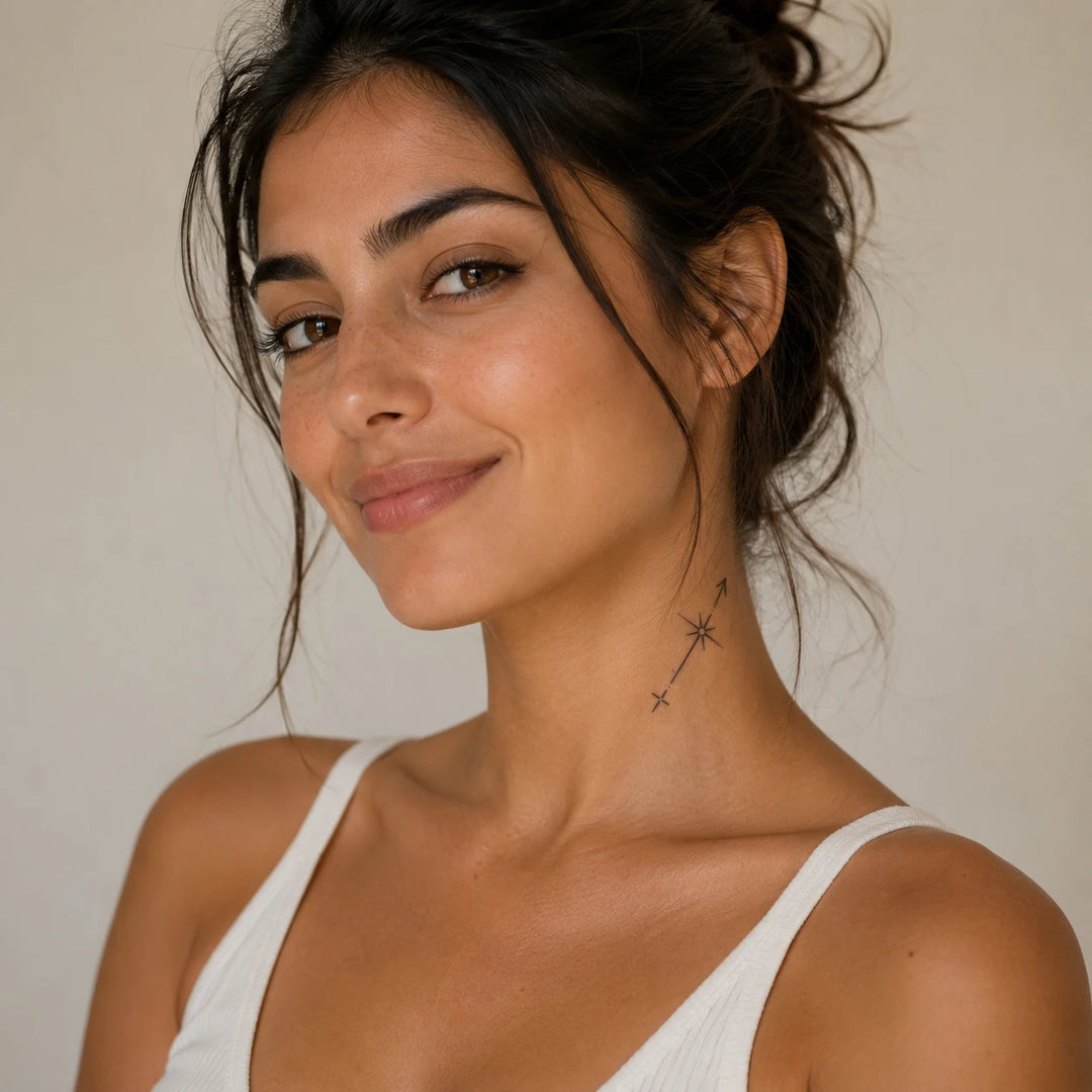 sagittarius Tattoo on neck