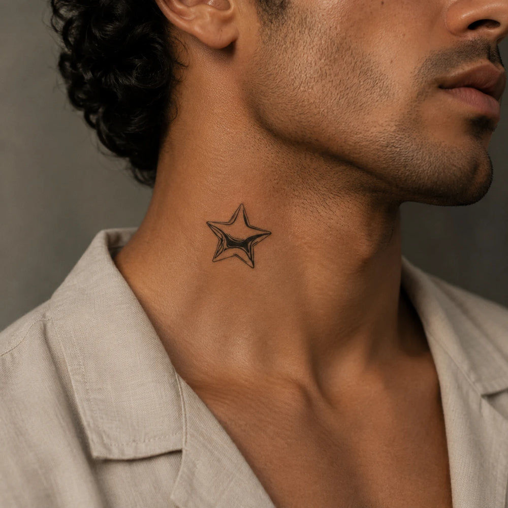 star tattoo on neck