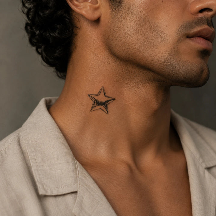 star tattoo on neck