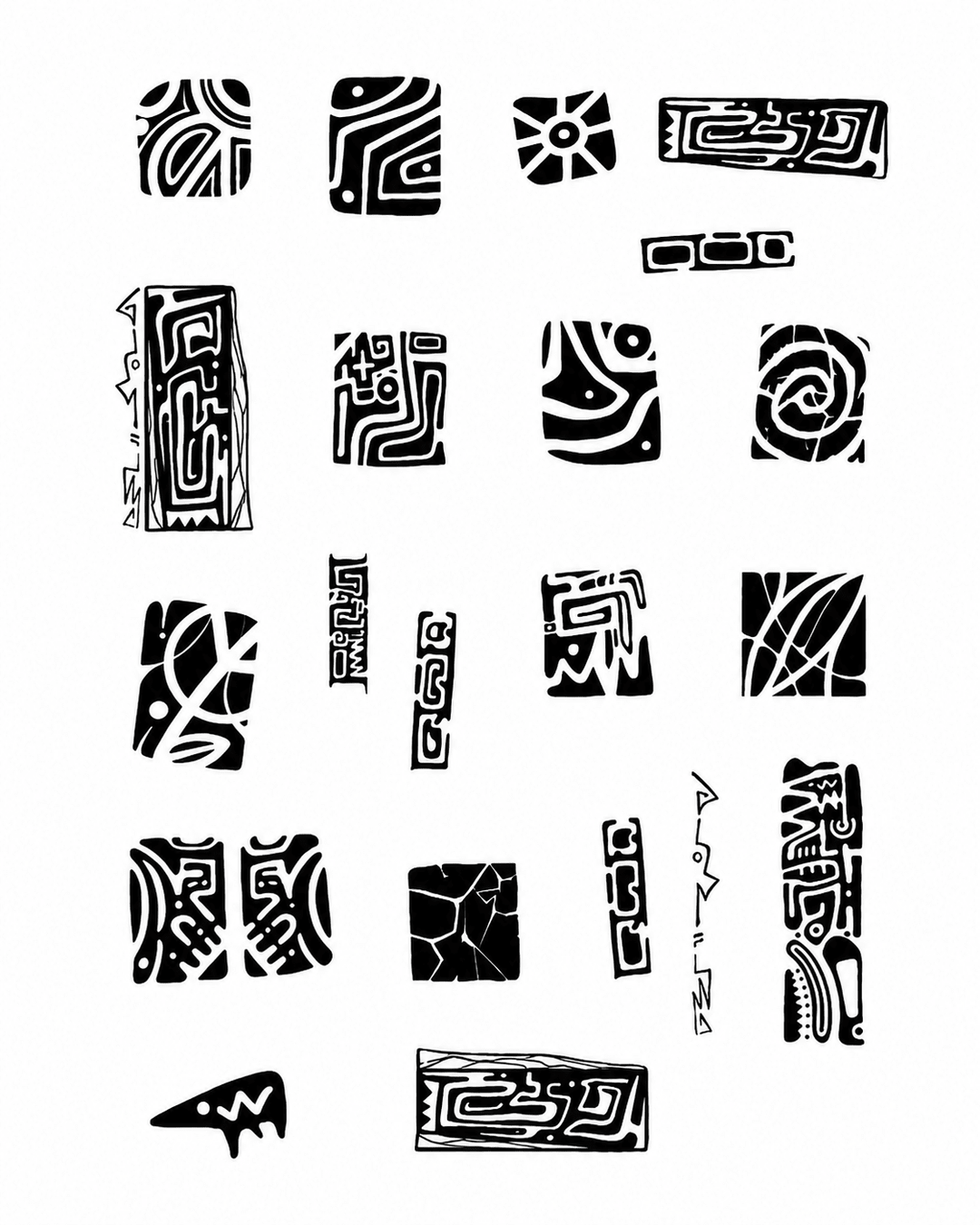 Tribal Glyphs - inkbolt